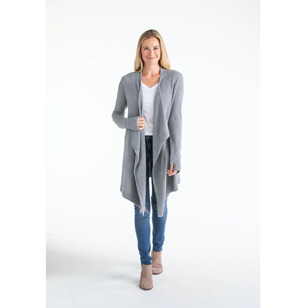Softies Gray Waterfall Cascade Gray Cardigan